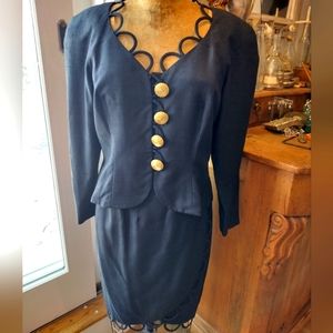 GORGEOUS Lyn Kohls of NY Vintage 1980's 2PC Silk ensemble